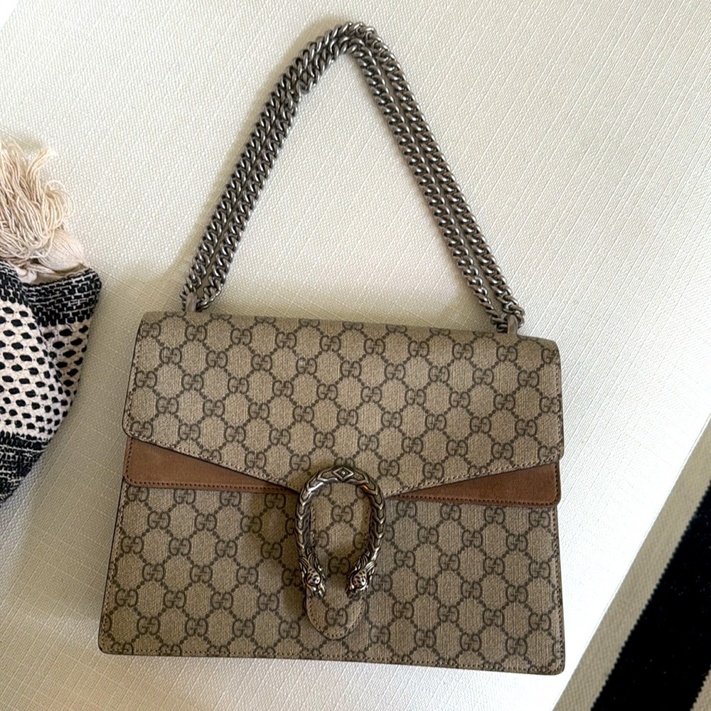 NEW Gucci Dionysus GG Supreme Suede Logo Handbag - Picture 10 of 11